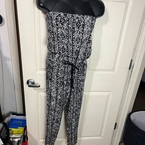 Black and White Patterned Jumpsuit L